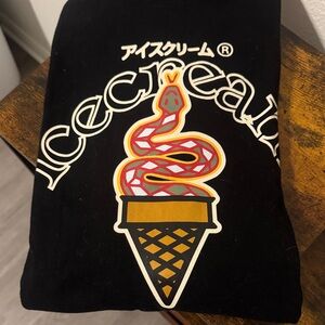Icecream Black Tee with Red and Cream snake Logo! Size M
